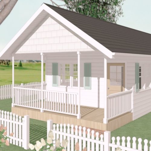 Tiny House 1-Bedroom Floor Plan Designs Blueprints